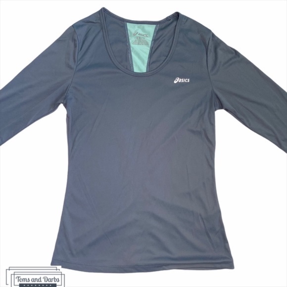 Asics Long Sleeve Running Shirt in Grey & Blue - Picture 1 of 5